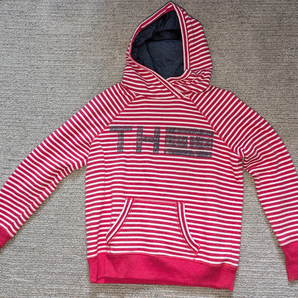 Tommy Hilfiger Sport Red and White Striped Hoodie